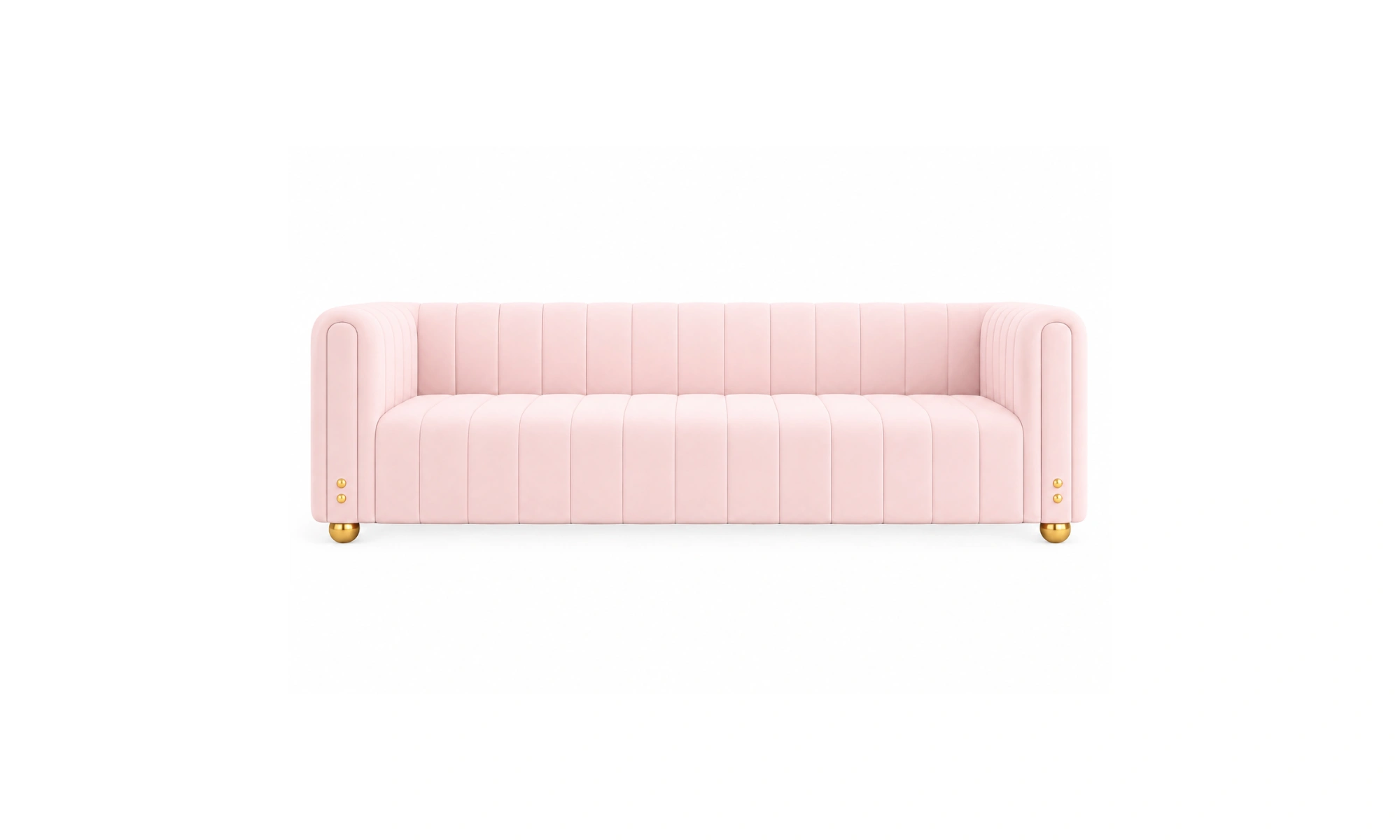Modular channel-tufted Backrest sofa(pink)